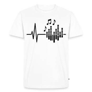 Music Heartbeat, conception d’art au trait pour les musiciens - T-shirt Premium bio Homme - blanc - Devant - Nico (187cm)
