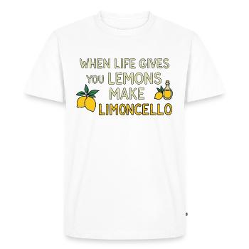Quand la vie vous donne des citrons, faites du limoncello – Humour - T-shirt Premium bio Homme - blanc - Devant - Nico (187cm)