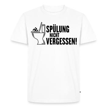 N’oubliez pas de rincer ! (Contre Droite / Noirs) - T-shirt Premium bio Homme - blanc - Devant - Nico (187cm)