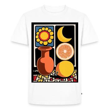 Lune d’agrumes de tournesol - T-shirt Premium bio Homme - blanc - Devant - Nico (187cm)