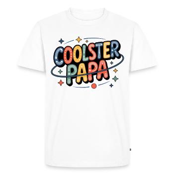 Coolest Dad Neon Retro - Men's Premium Organic T-Shirt - white - Front - Nico (187cm)