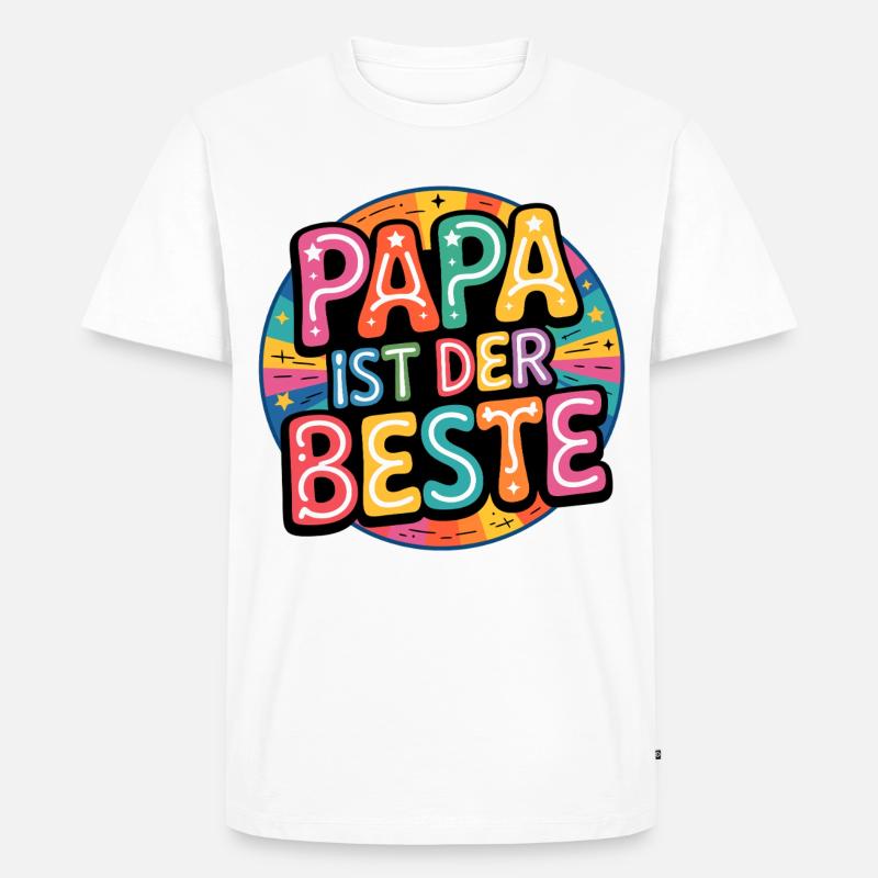 Papa ist der Beste - Männer Premium Bio T-Shirt - Weiß