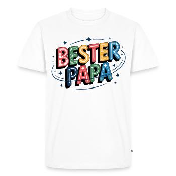Best Dad Colorful Letter Illustration - Men's Premium Organic T-Shirt - white - Front - Nico (187cm)