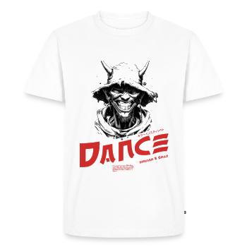 Logo de danse rouge Énergie - T-shirt Premium bio Homme - blanc - Devant - Nico (187cm)