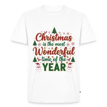Année des merveilles de Noël - T-shirt Premium bio Homme - blanc - Devant - Nico (187cm)