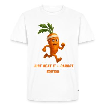 Caricature de carotte avec bandeau Running Edition - T-shirt Premium bio Homme - blanc - Devant - Nico (187cm)