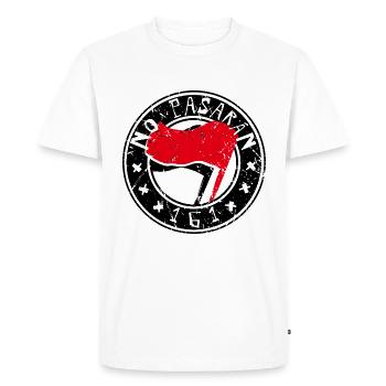 Pas de logo Pasaran 161 - T-shirt Premium bio Homme - blanc - Devant - Nico (187cm)