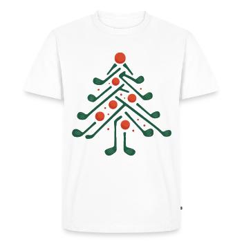 Arbre de golf de Noël Golf Vacances Plaisir - T-shirt Premium bio Homme - blanc - Devant - Nico (187cm)