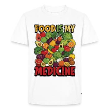 Nutritionniste L’alimentation est ma médecine Coach nutritionnel - T-shirt Premium bio Homme - blanc - Devant - Nico (187cm)