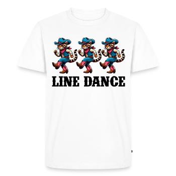 Line Dance Cat Trio - Men's Premium Organic T-Shirt - white - Front - Nico (187cm)