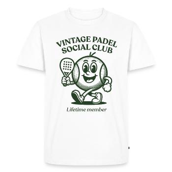 Vintage Padel Social Club 🎾 Tshirt, mugs, etc - Men's Premium Organic T-Shirt - white - Front - Nico (187cm)