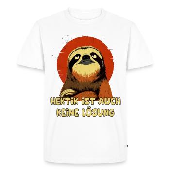 Slow instead of hectic Sloth - Men's Premium Organic T-Shirt - white - Front - Nico (187cm)