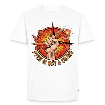 Pyro is not a crime Fireworks - Men's Premium Organic T-Shirt - white - Front - Nico (187cm)