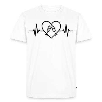 Verres scintillants Heart Toast Celebration - T-shirt Premium bio Homme - blanc - Devant - Nico (187cm)