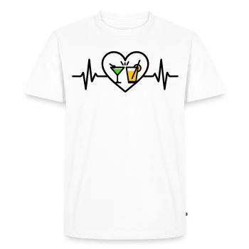 Cocktails Coeur Fête d’été Vacances - T-shirt Premium bio Homme - blanc - Devant - Nico (187cm)