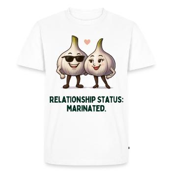 Relation à l’ail Statut Mariné Dessin animé - T-shirt Premium bio Homme - blanc - Devant - Nico (187cm)