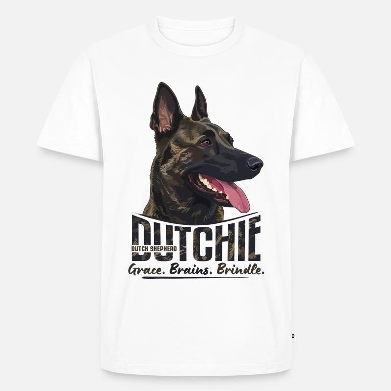 Dutchie - Holländischer Schäferhund - Männer Premium Bio T-Shirt - Weiß
