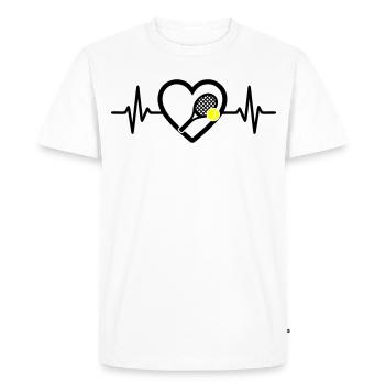 Tennis Heart Racket Ball Sports Passion - Men's Premium Organic T-Shirt - white - Front - Nico (187cm)