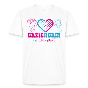 Éducateur Maternelle Garderie Profession Enseignant de maternelle - T-shirt Premium bio Homme - blanc - Devant - Nico (187cm)