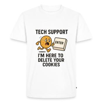 Support technique Je suis ici pour supprimer vos cookies - T-shirt Premium bio Homme - blanc - Devant - Nico (187cm)