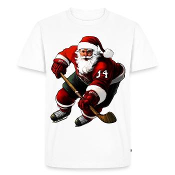 Joueurs de hockey sur glace de Noël - T-shirt Premium bio Homme - blanc - Devant - Nico (187cm)
