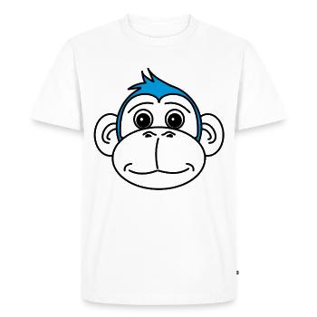 Singe - T-shirt Premium bio Homme - blanc - Devant - Nico (187cm)