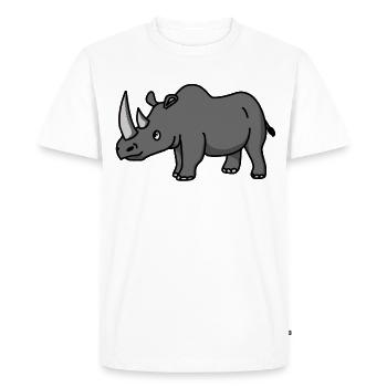 Rhinocéros - T-shirt Premium bio Homme - blanc - Devant - Nico (187cm)