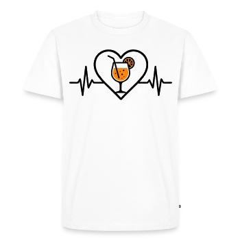 Spritz Heart Cocktail Orange Drink Glass - Men's Premium Organic T-Shirt - white - Front - Nico (187cm)