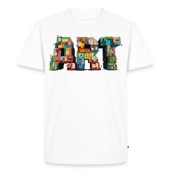 Motif Pixel ART coloré au look rétro - T-shirt Premium bio Homme - blanc - Devant - Nico (187cm)