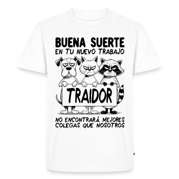 Adieu Collègue - T-shirt Premium bio Homme - blanc - Devant - Nico (187cm)