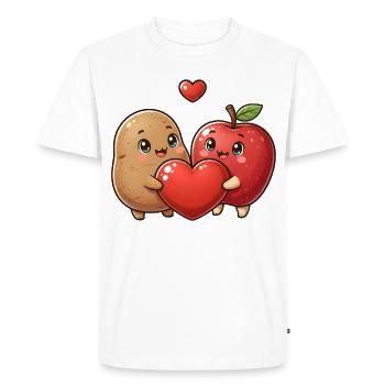 Friendship Kawaii Apple and Dough - Men's Premium Organic T-Shirt - white - Front - Nico (187cm)