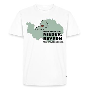 Basse-Bavière | ARCHE DE STRAUBING - T-shirt Premium bio Homme - blanc - Devant - Nico (187cm)