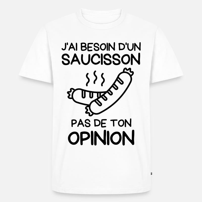 Brauchen Sie eine Wurst - Männer Premium Bio T-Shirt - Weiß