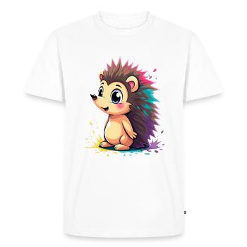 Rainbow spine hedgehog - Men's Premium Organic T-Shirt - white - Front - Nico (187cm)