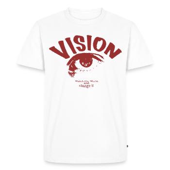Vision Eye Streetwear - Men's Premium Organic T-Shirt - white - Front - Nico (187cm)