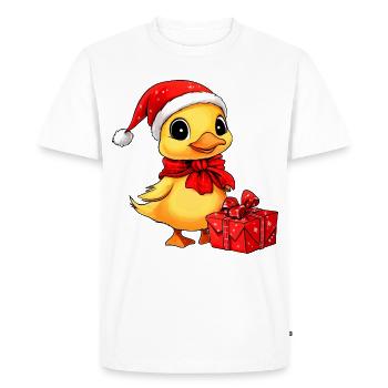 Duck Christmas - Men's Premium Organic T-Shirt - white - Front - Nico (187cm)