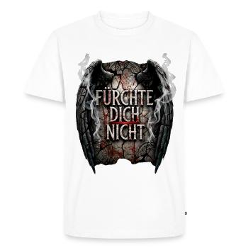 FEAR NOT Stone Angel Wings - Men's Premium Organic T-Shirt - white - Front - Nico (187cm)