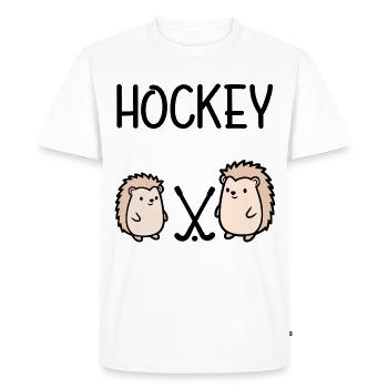 SPORTS DE BALLE HOCKEY HÉRISSONS - T-shirt Premium bio Homme - blanc - Devant - Nico (187cm)