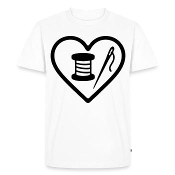 Heart + Sewing – Passion Sewing - Men's Premium Organic T-Shirt - white - Front - Nico (187cm)