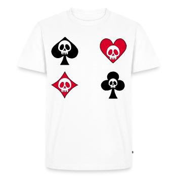 Skull on Game Cards - Men's Premium Organic T-Shirt - white - Front - Nico (187cm)