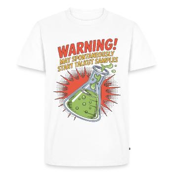 Avertissement d’un technicien de laboratoire : Scientifique spontanément - T-shirt Premium bio Homme - blanc - Devant - Nico (187cm)