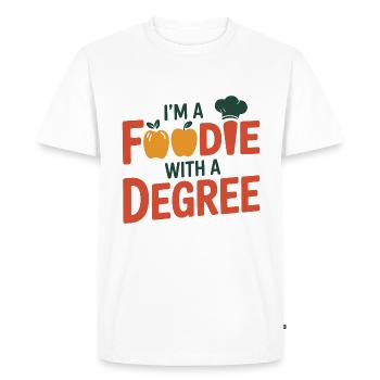 Je suis un gourmet diplômé en diététicien - T-shirt Premium bio Homme - blanc - Devant - Nico (187cm)