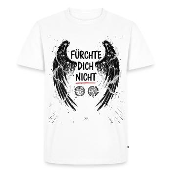 Les Ailes Sombres NE PAS le verset biblique - T-shirt Premium bio Homme - blanc - Devant - Nico (187cm)