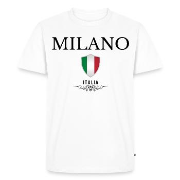 Souvenir Milan, Milan Italie - T-shirt Premium bio Homme - blanc - Devant - Nico (187cm)