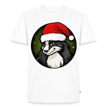 Skunk Père Noël - T-shirt Premium bio Homme - blanc - Devant - Nico (187cm)