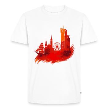 Gdynia Poland Polska White Harbor City Red Gift - Men's Premium Organic T-Shirt - white - Front - Nico (187cm)