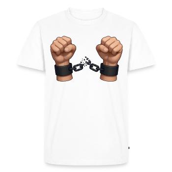 BE FREE - freedom & rights - T-shirt Premium bio Homme - blanc - Devant - Nico (187cm)