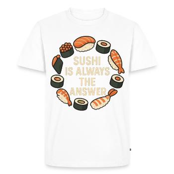 Le sushi est toujours la solution - T-shirt Premium bio Homme - blanc - Devant - Nico (187cm)