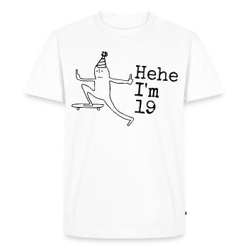 Cadeau d’anniversaire pour les 19 ans 19 ans 19e - T-shirt Premium bio Homme - blanc - Devant - Nico (187cm)