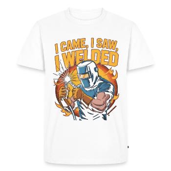 Welder I Came I Saw I Welded Craftsmanship Welding - Men's Premium Organic T-Shirt - white - Front - Nico (187cm)